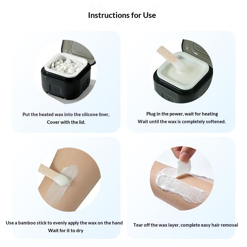 Waxing Kit Home - Mini Wax Heater Machine Silicone Bowl